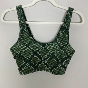 Balance Athletica Viper Snake Print Sports Bra Green Womens Medium